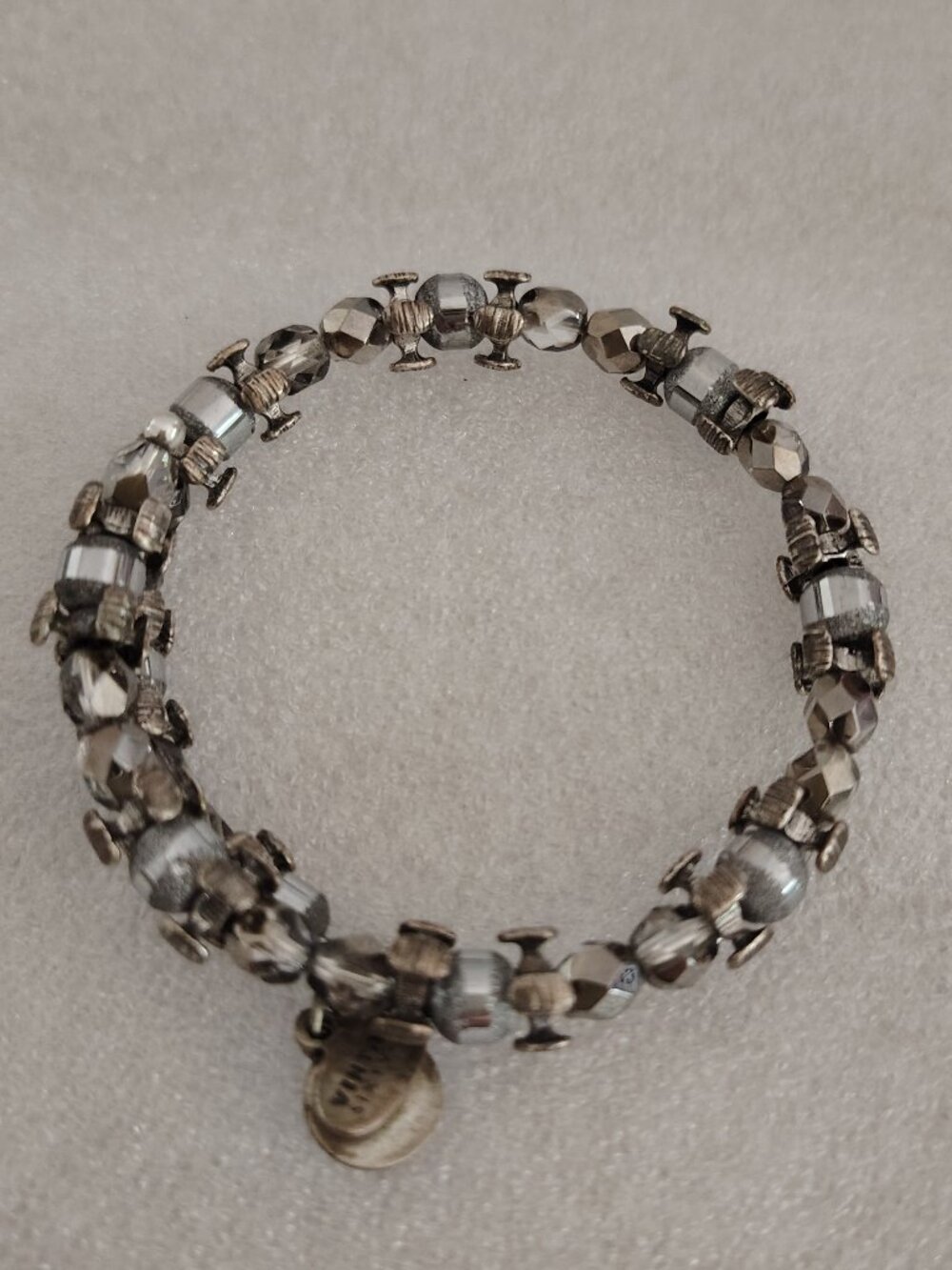 Alex and Ani Crystal Beaded Gold Wrap Bracelet Vintage Expandable
